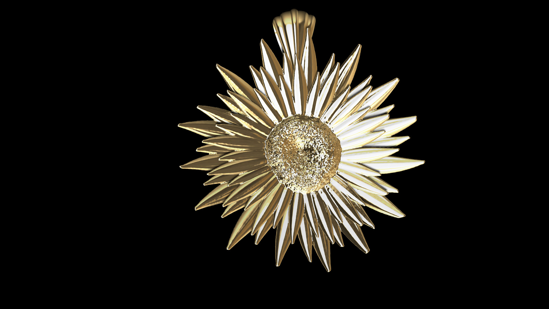 Sunflower Pendant 1 3D print model_5