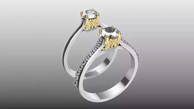 spiral motif cathedral engagement ring