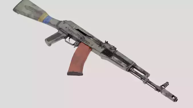 Rigged AK-74 Ukraine Edition  Low-poly 3D model