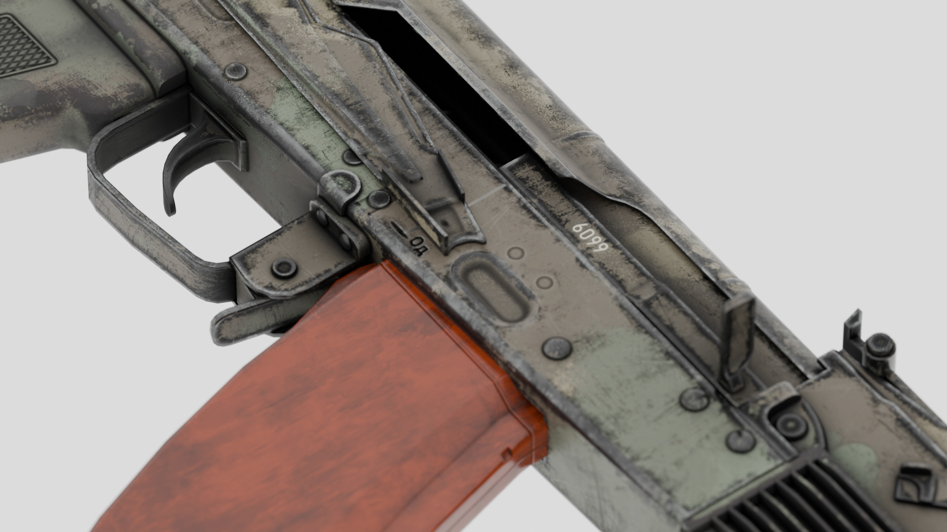 Rigged AK-74 Ukraine Edition  Low-poly 3D model_5