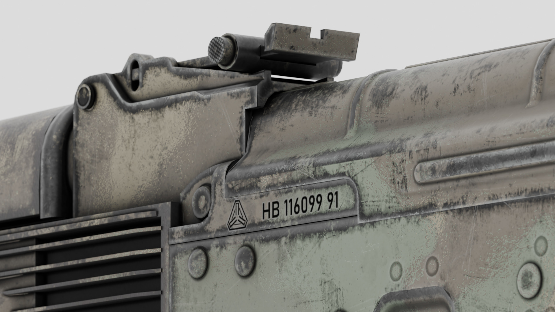 Rigged AK-74 Ukraine Edition  Low-poly 3D model_3