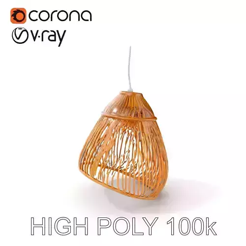 Natural Rattan Pendant Light Model Pack