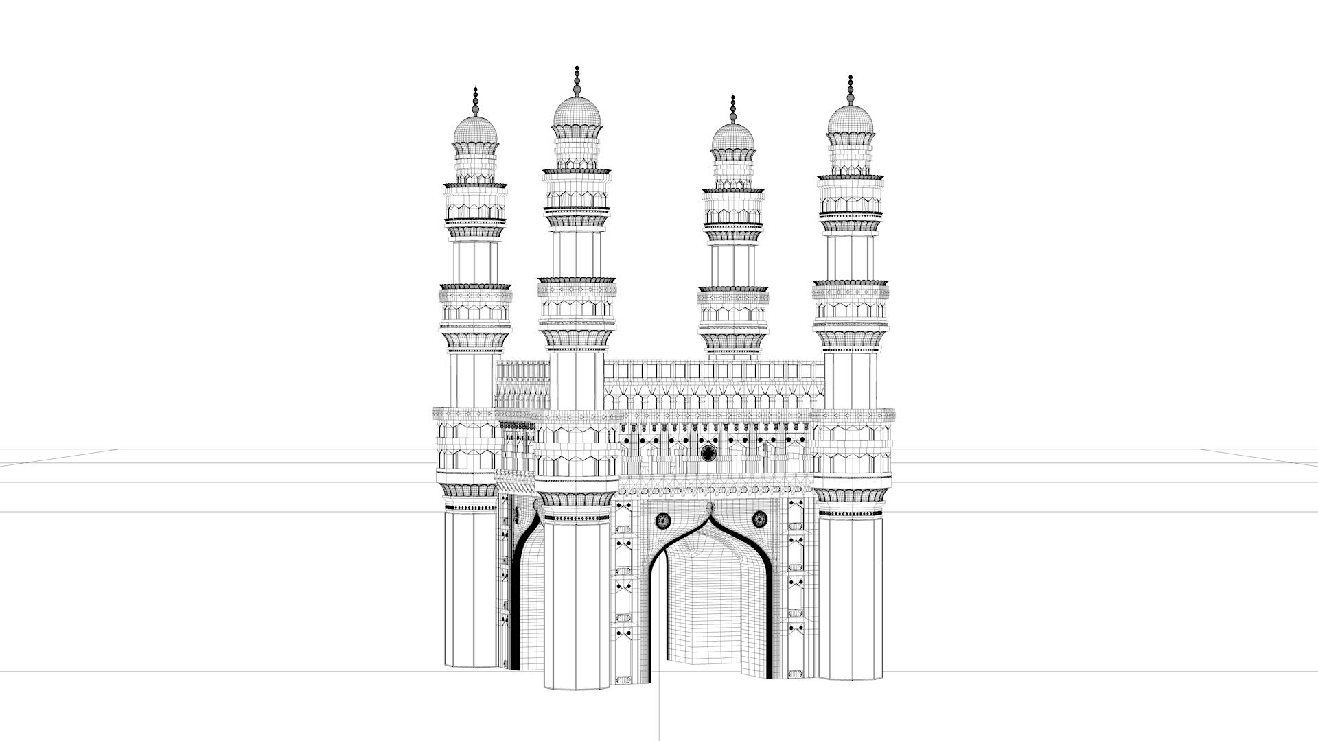 Charminar 3D model_9