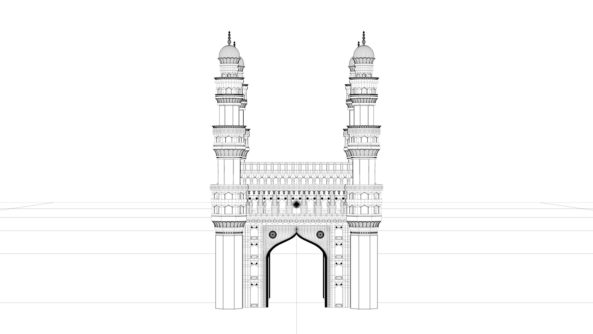 Charminar 3D model_7