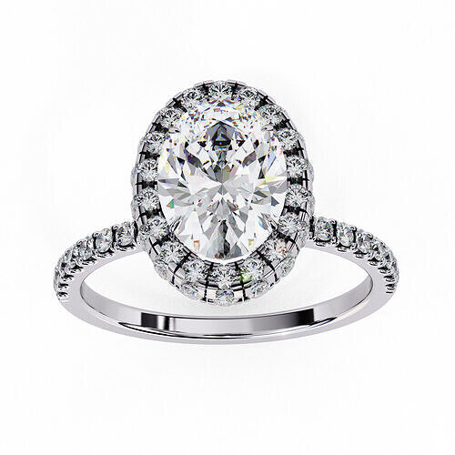 CUSHION  DIAMOND RING -CAD-013 3D model