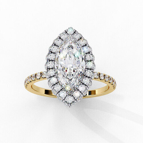 MARQUISE DIAMOND RING -CAD-014 3D model