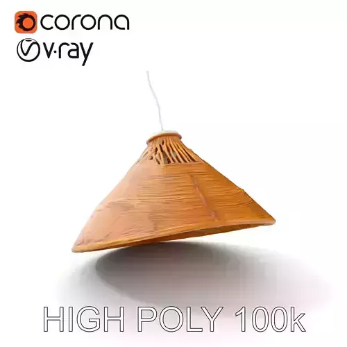 Wicker Pendant Lamp Shade D Model Pack