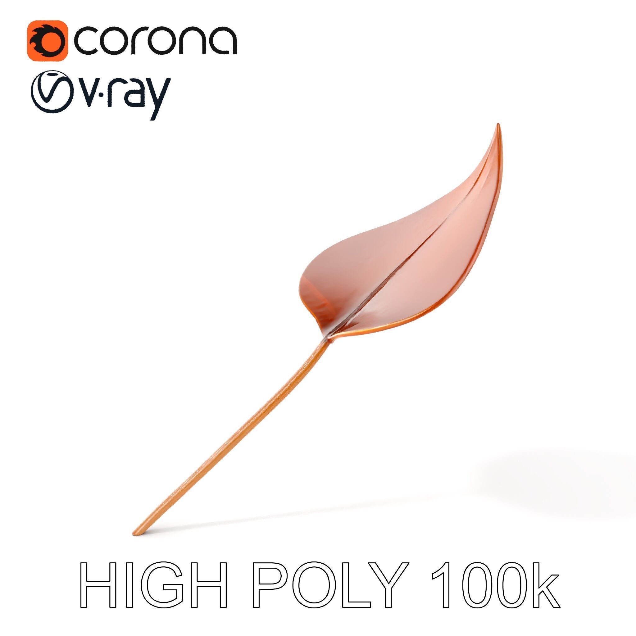 Bronze Leaf Ornament Model Pack Low-poly 3D model_7