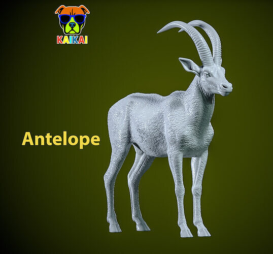 Antelope Model - Antelope Animal Statue - 3D print 3D print model