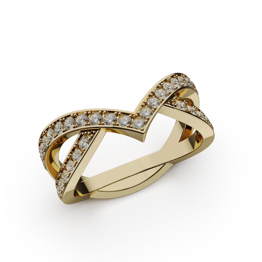 GEM 04 Ring V shape 12 3D print model 3D print model_1