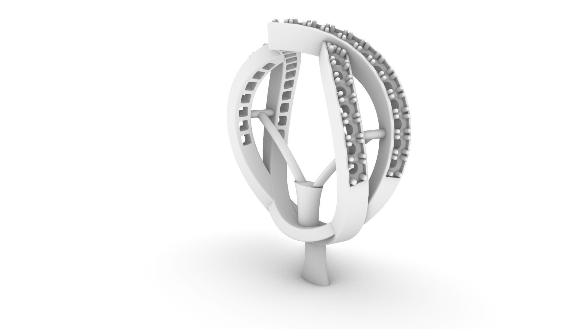 GEM 04 Ring V shape 12 3D print model 3D print model_7