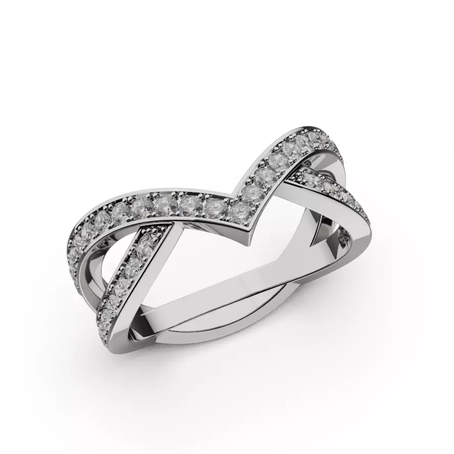 GEM 04 Ring V shape 12 3D print model 3D print model_0