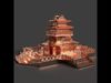 Chinese ancient house  Low-poly 3D model_1
