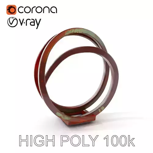 Industrial Rusty Ring Sculpture Model Pack