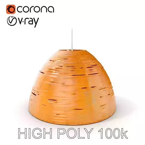 Wicker Pendant Lamp Shade Model Pack