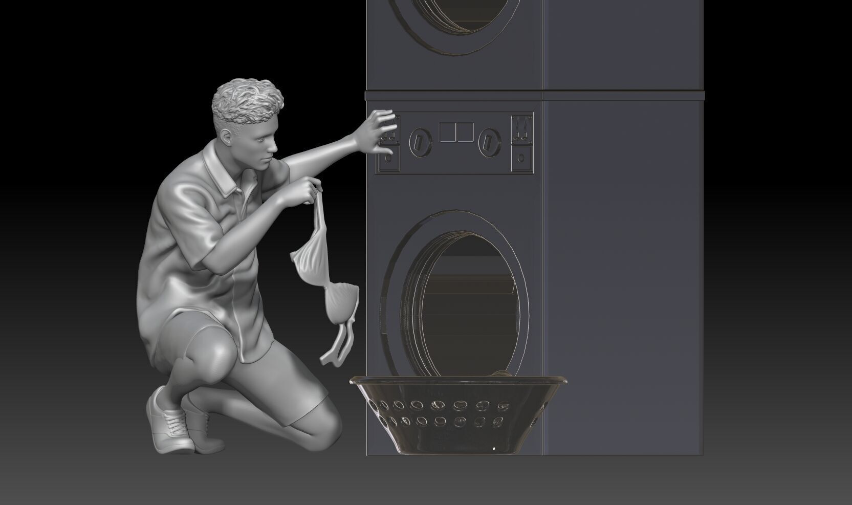 self-service laundry boy 3 3D print model_1