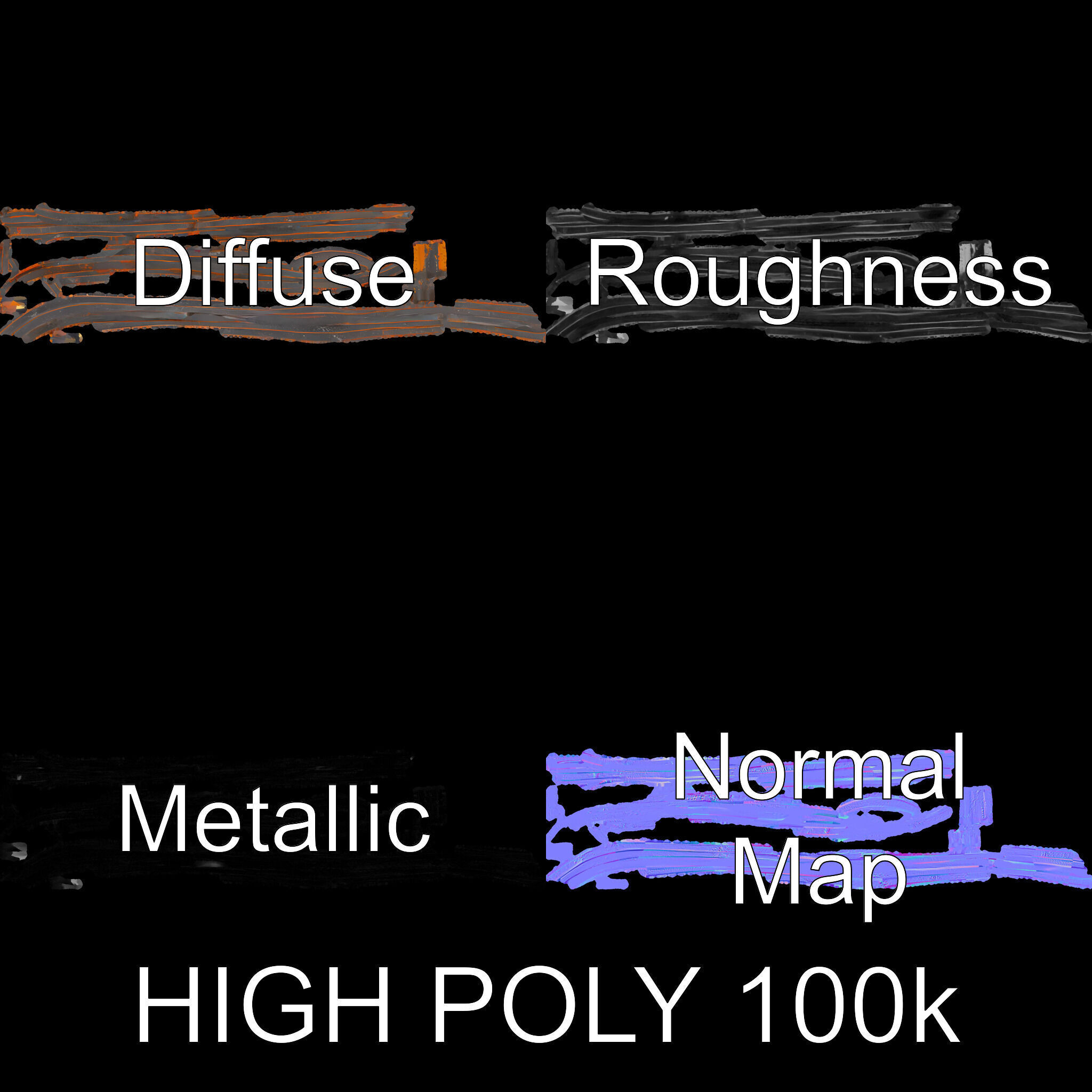 Metal Sculpture Rings Model Pack Low-poly 3D model_3