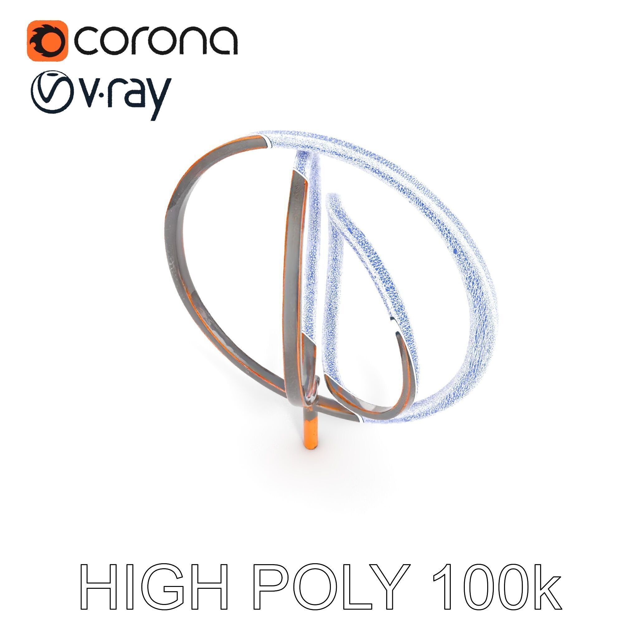 Metal Sculpture Rings Model Pack Low-poly 3D model_27