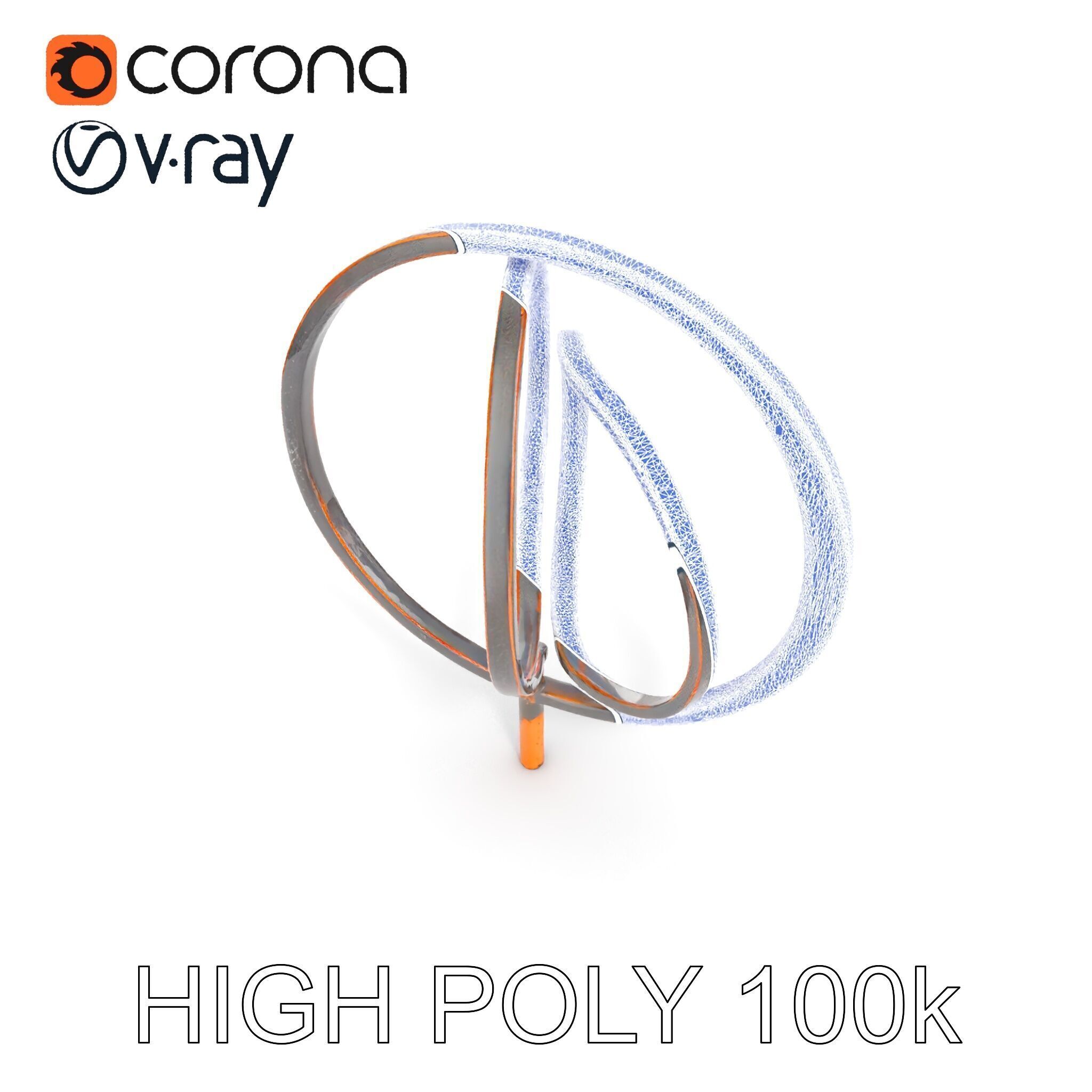 Metal Sculpture Rings Model Pack Low-poly 3D model_26
