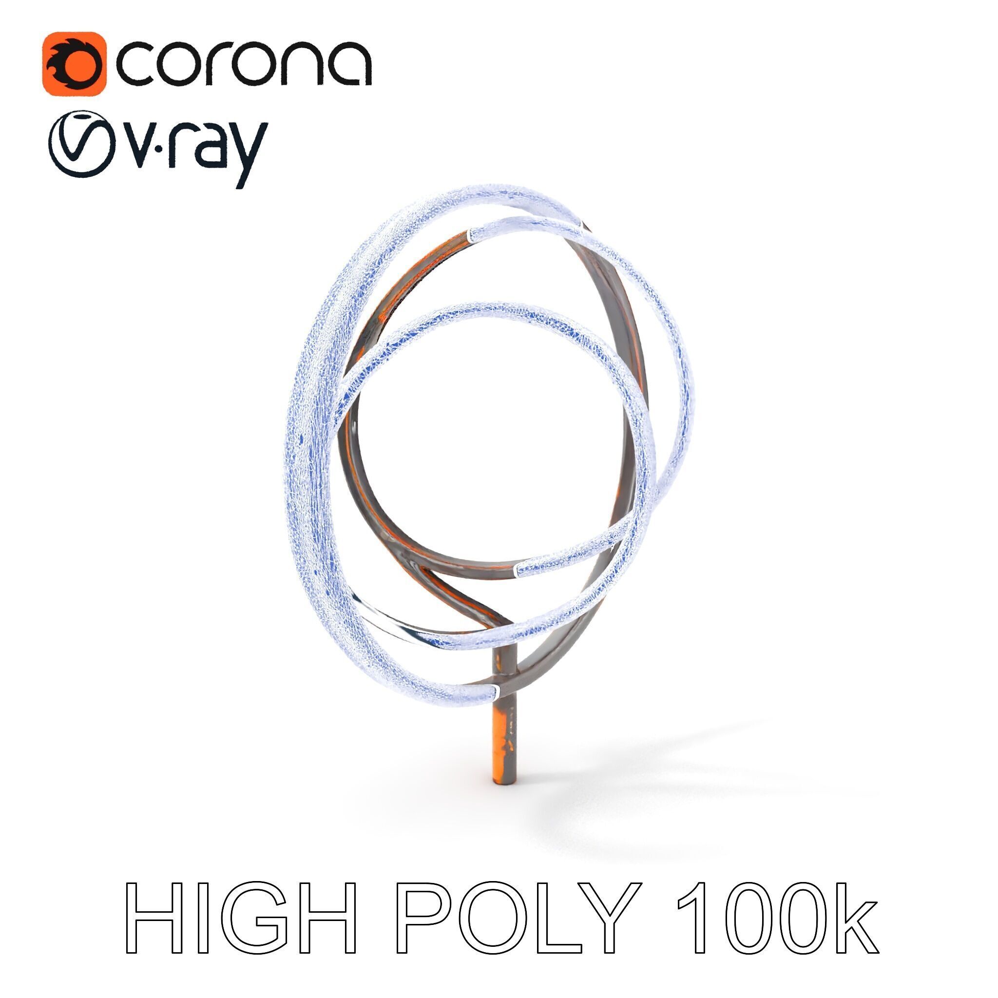 Metal Sculpture Rings Model Pack Low-poly 3D model_4