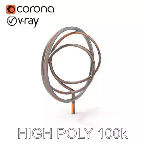 Metal Sculpture Rings Model Pack Low-poly 3D model