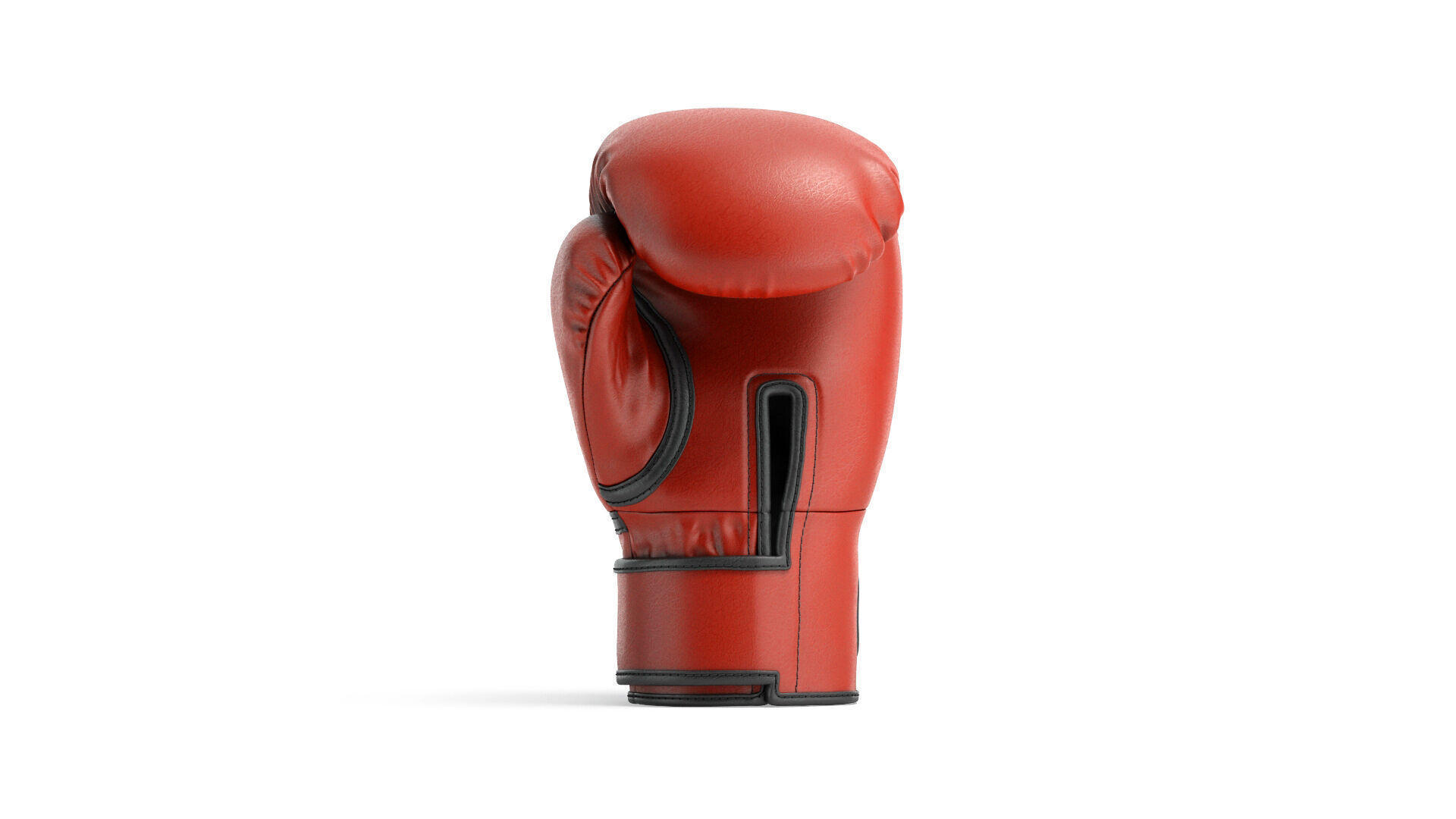 Red Leather Boxing Gloves - sparring kickboxing equipment  3D model_1