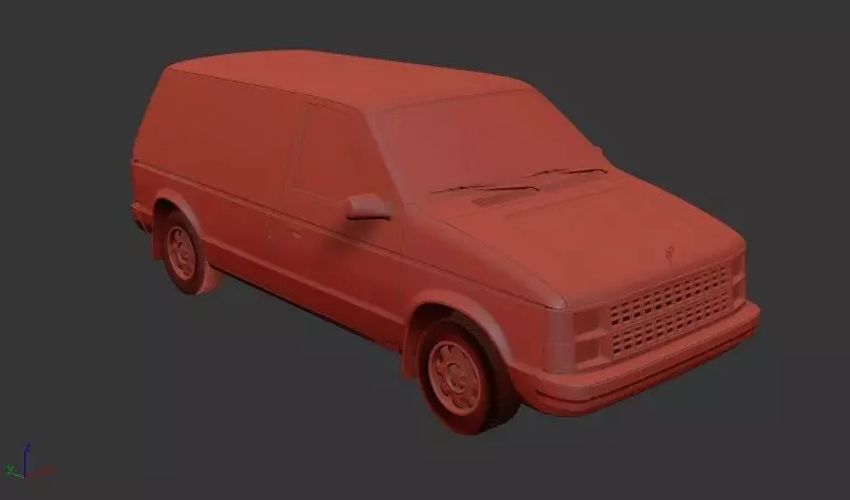 Dodge Mini Ram Van 1984 3D print model_0
