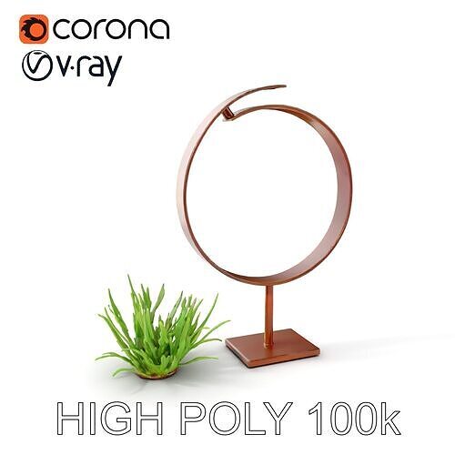 Abstract Sculptural Ring with Plant Model Pack Low-poly 3D model