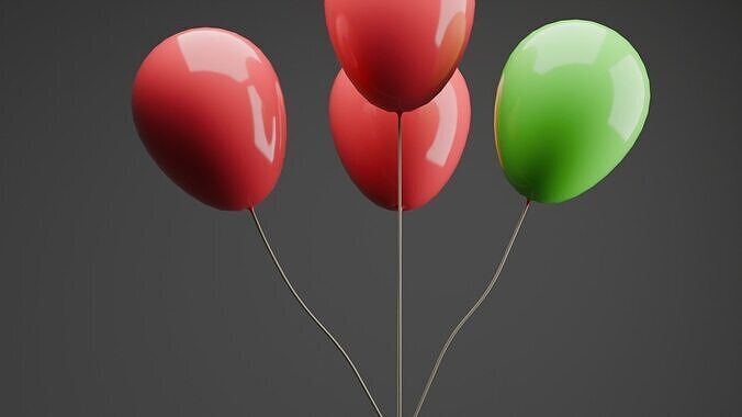 Floating Balloon Animation 3D model