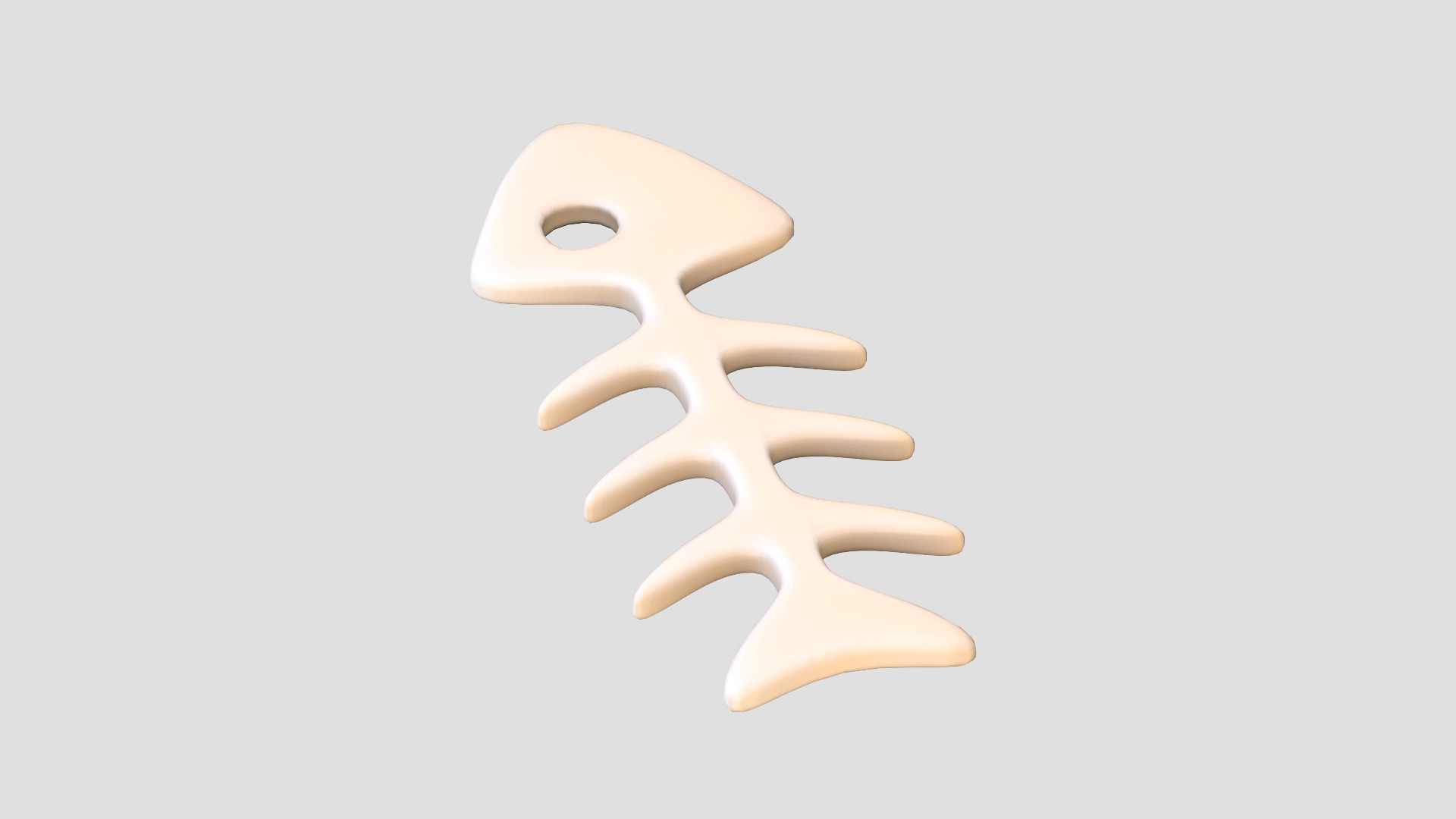 Fish Bone Cartoon Low-poly 3D model_2