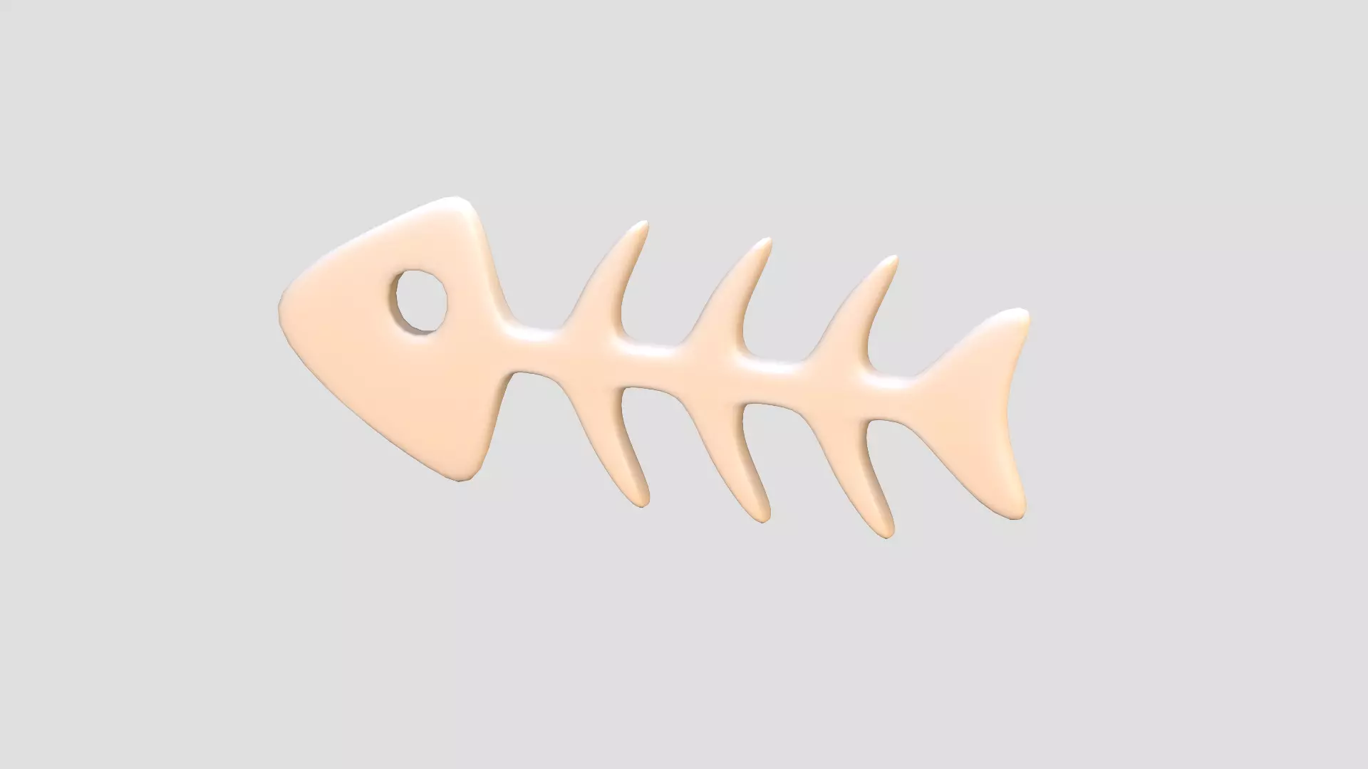 Fish Bone Cartoon Low-poly 3D model_0