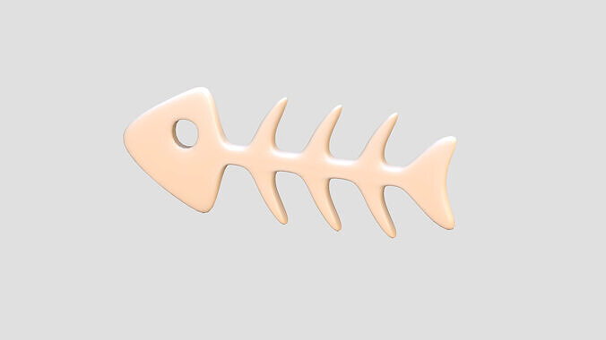 Fish Bone Cartoon Low-poly 3D model
