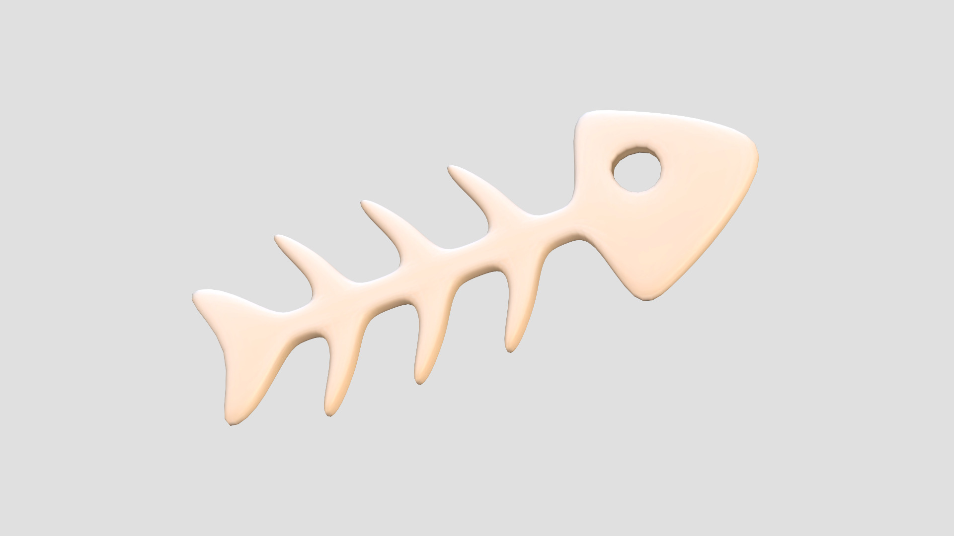 Fish Bone Cartoon Low-poly 3D model_1