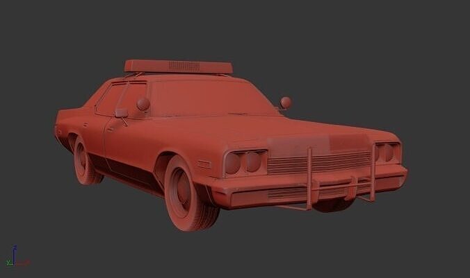 Dodge Monaco Mk3 sedan Police 1974 3D print model