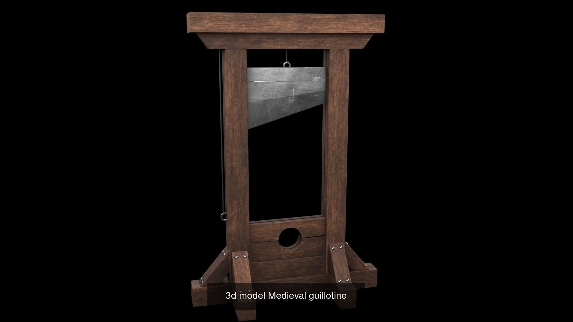 Siege weapon Shield plus  Medieval guillotine  3D Model Collection_3