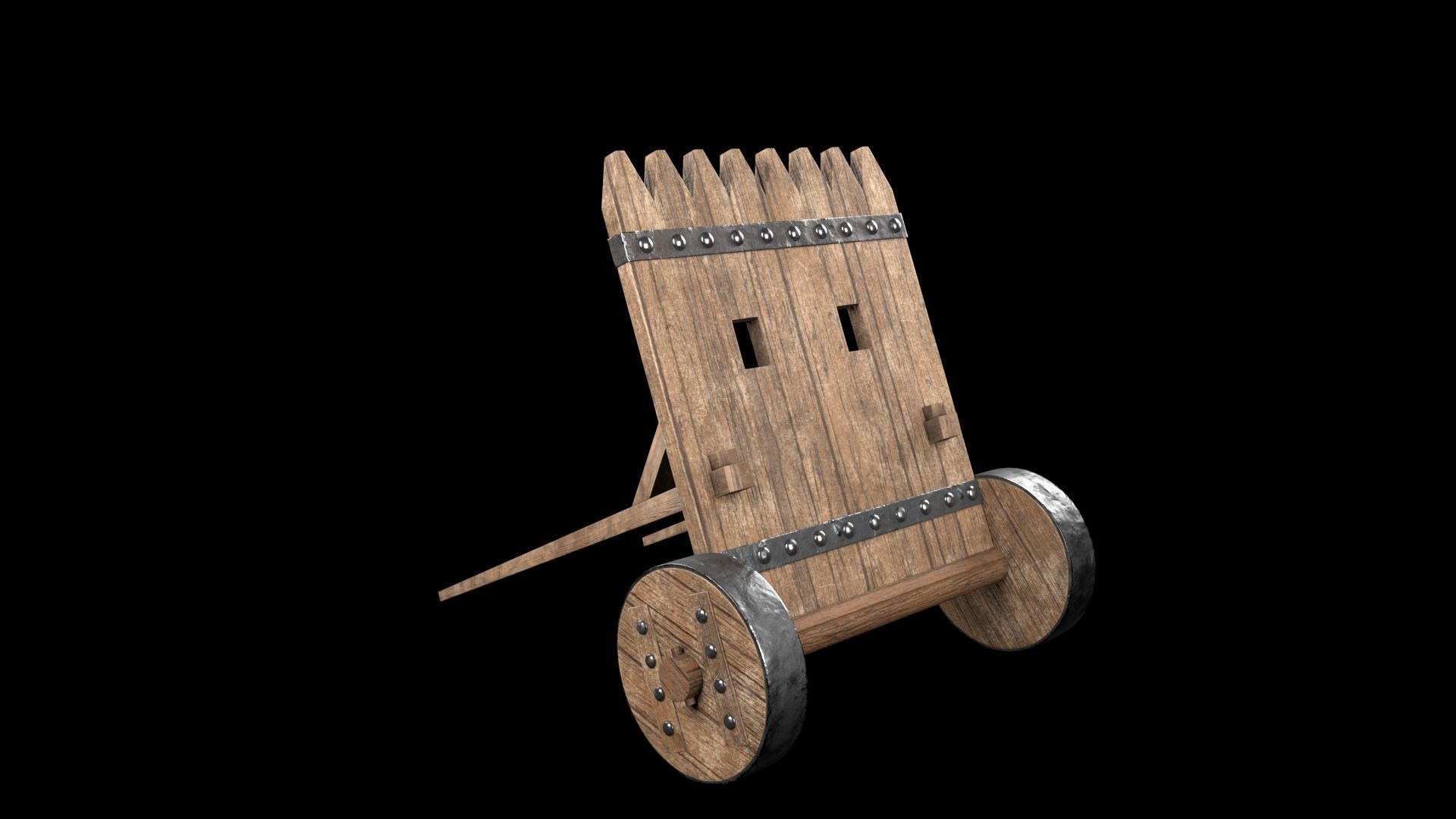 Siege weapon Shield plus  Medieval guillotine  3D Model Collection_10