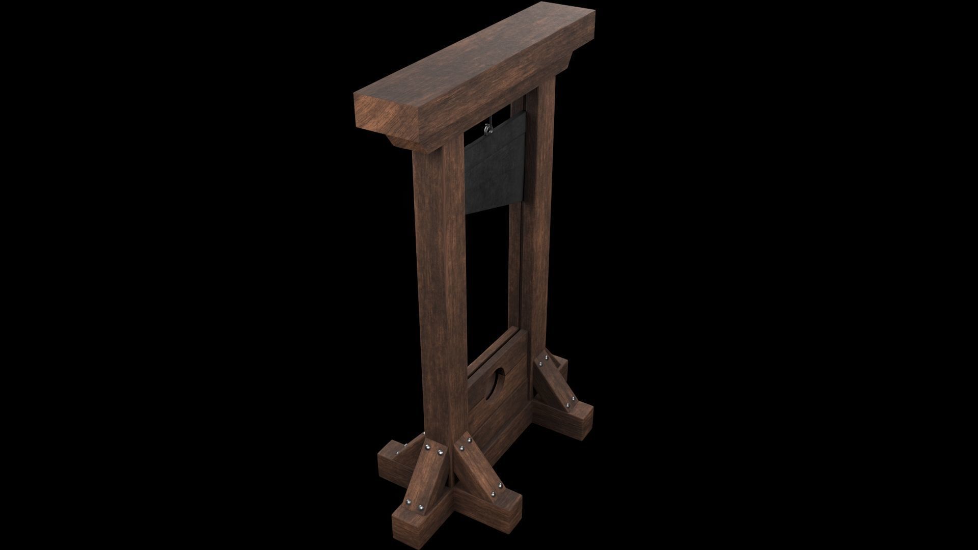 Siege weapon Shield plus  Medieval guillotine  3D Model Collection_5