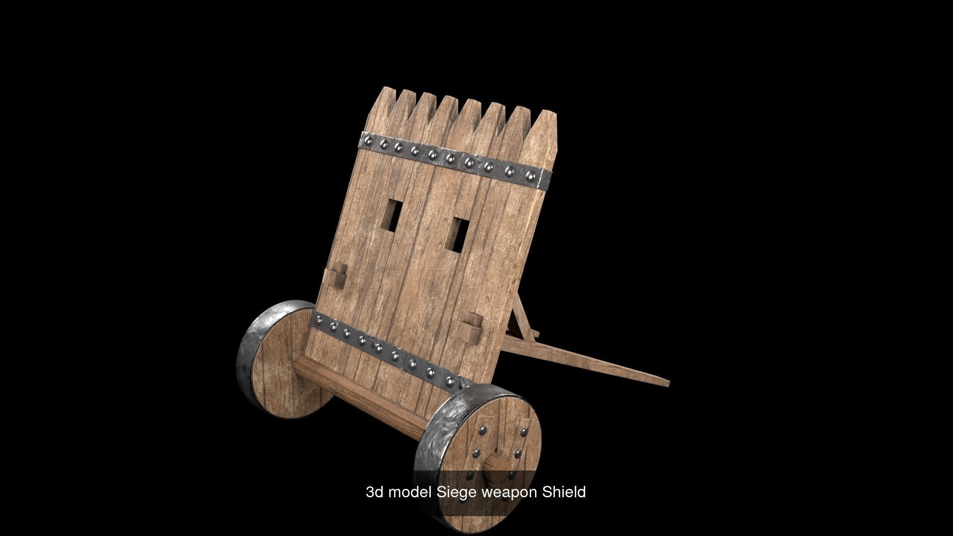 Siege weapon Shield plus  Medieval guillotine  3D Model Collection_2