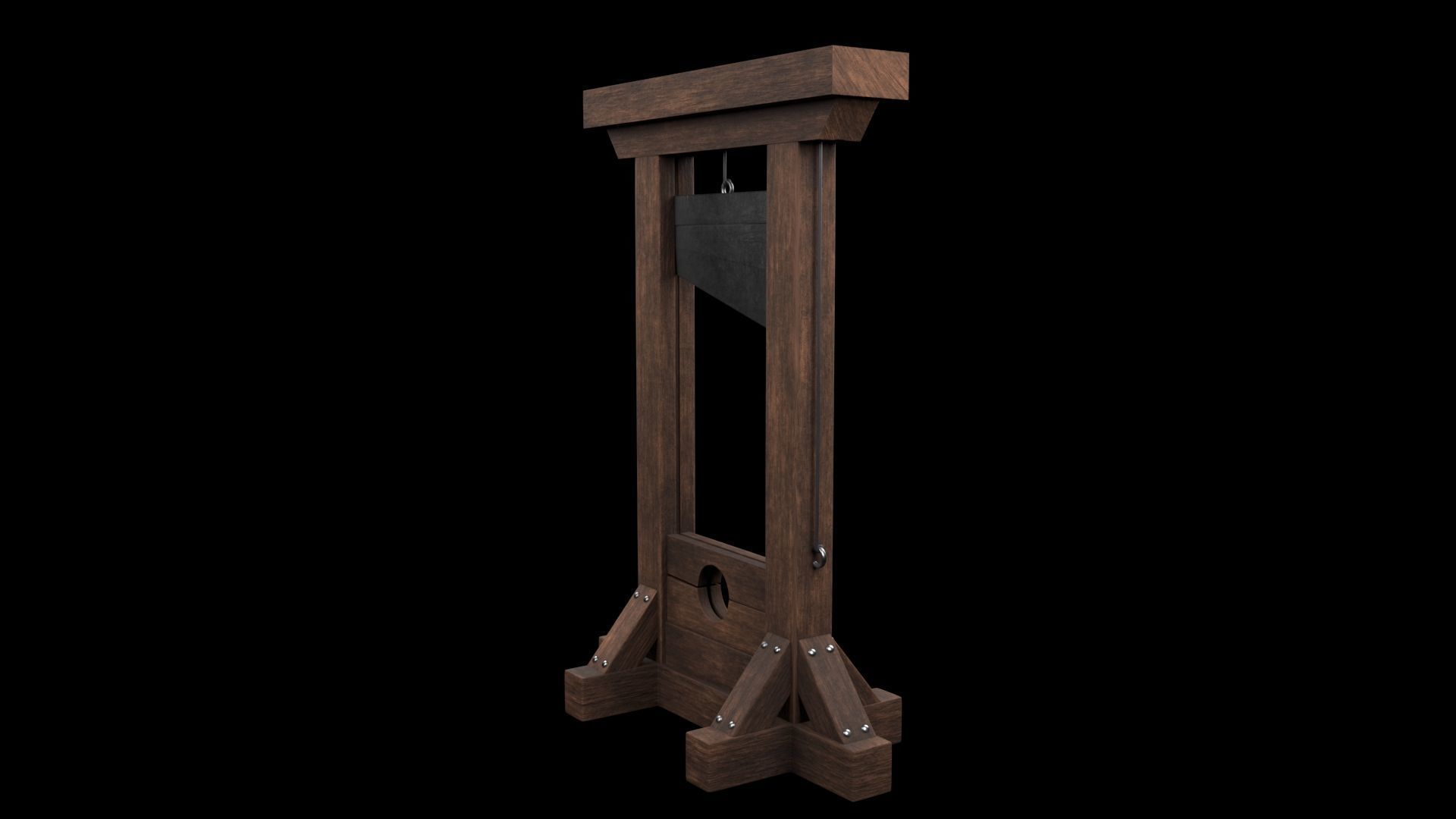 Siege weapon Shield plus  Medieval guillotine  3D Model Collection_7