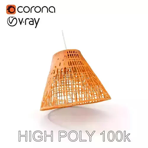 Modern Rattan Lamp Shade Model Pack