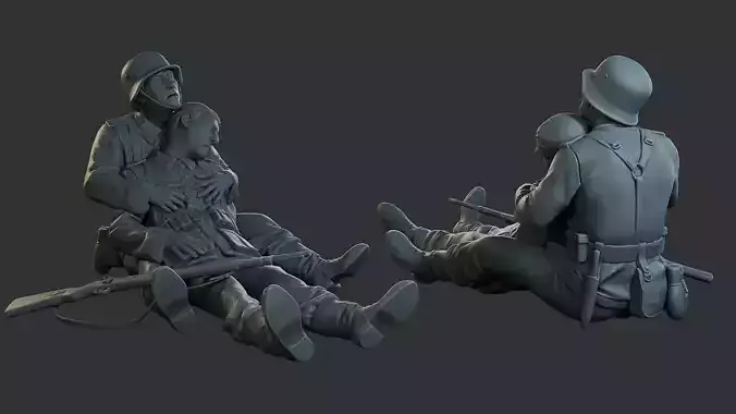 German soldiers ww2 G9 3D print model German soldiers ww2 G9 3D print model