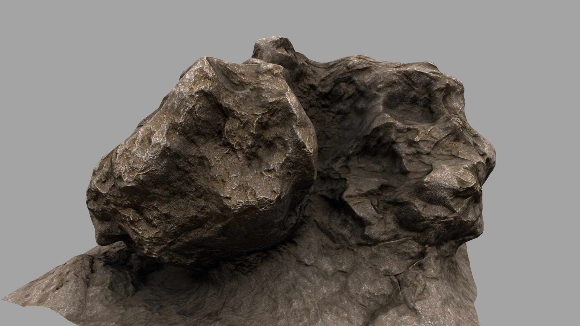 Rock Mount Low-poly 3D model_4