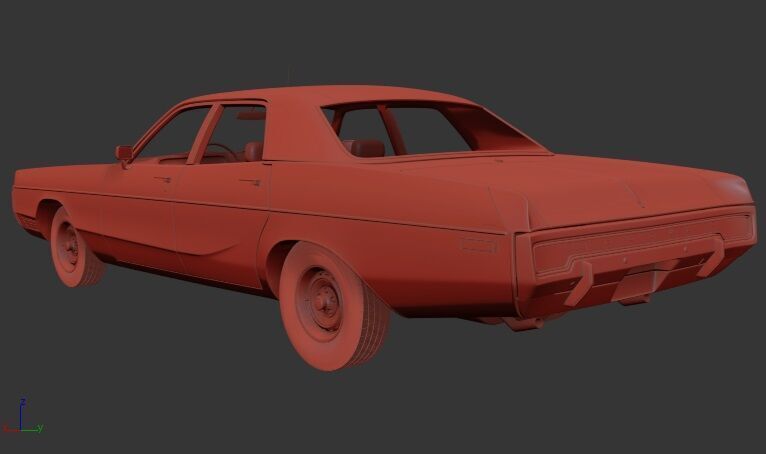 Dodge Polara Mk4 Custom Hardtop Coupe 1970 3D print model_1