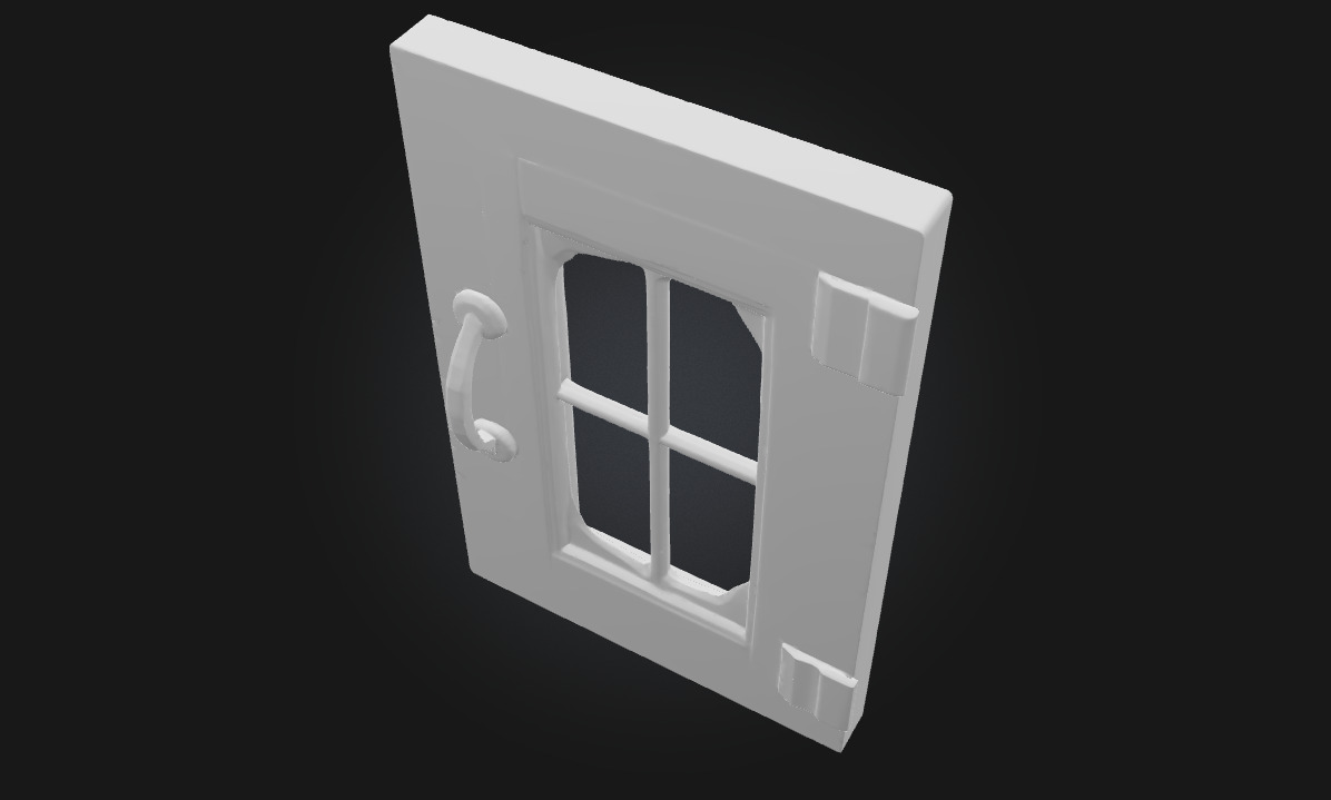 Rustic Window Frame Weathered Wooden 3D model_5