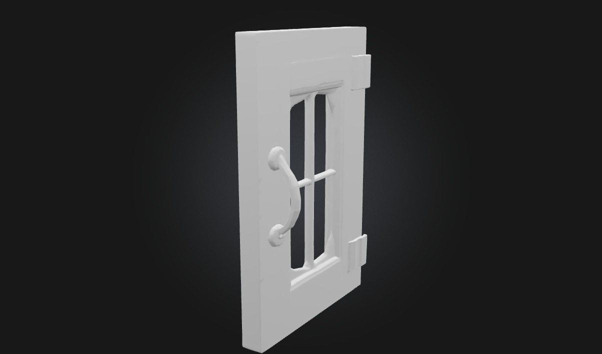 Rustic Window Frame Weathered Wooden 3D model_7