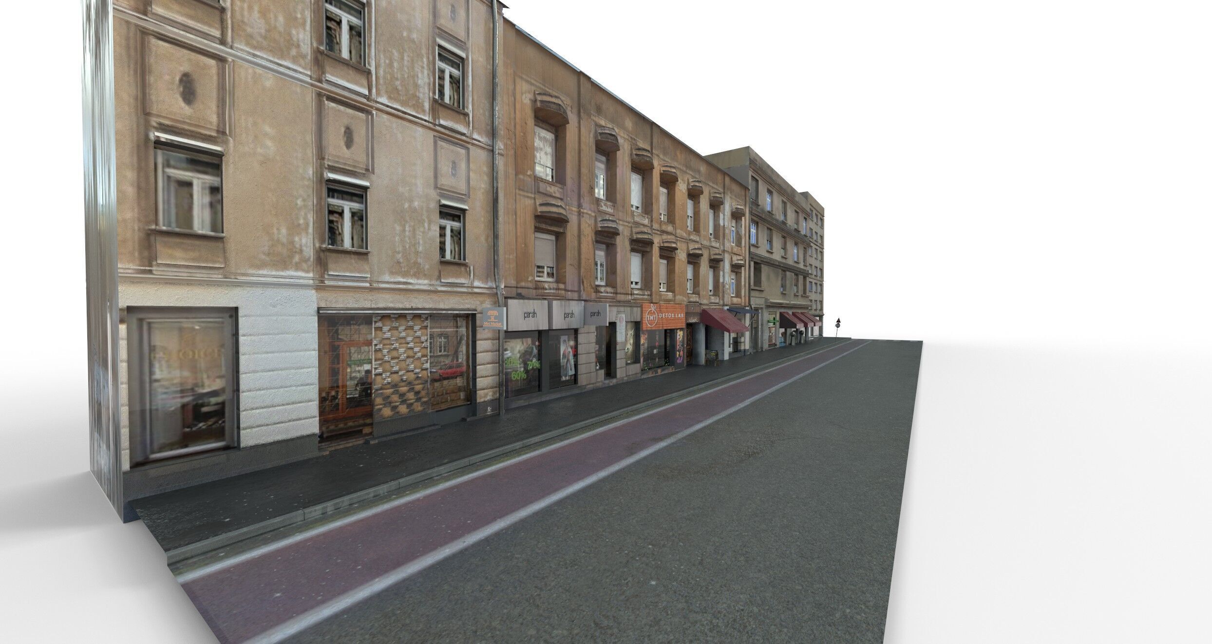 Realiistic Street Scene Low-poly 3D model_2