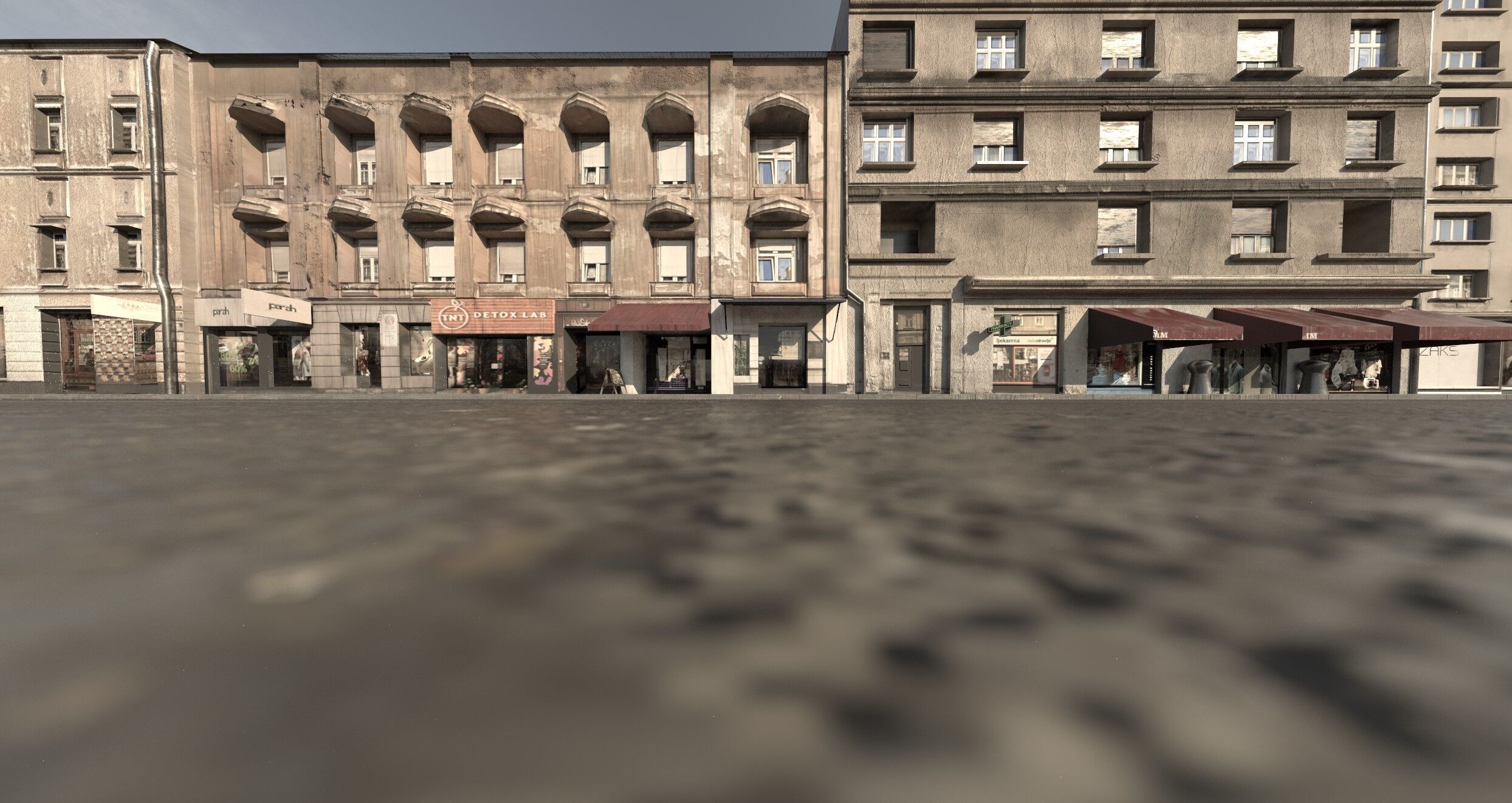Realiistic Street Scene Low-poly 3D model_9