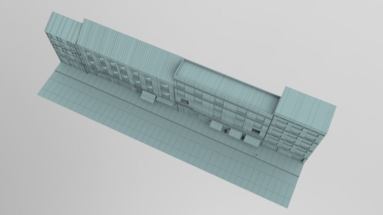 Realiistic Street Scene Low-poly 3D model_15