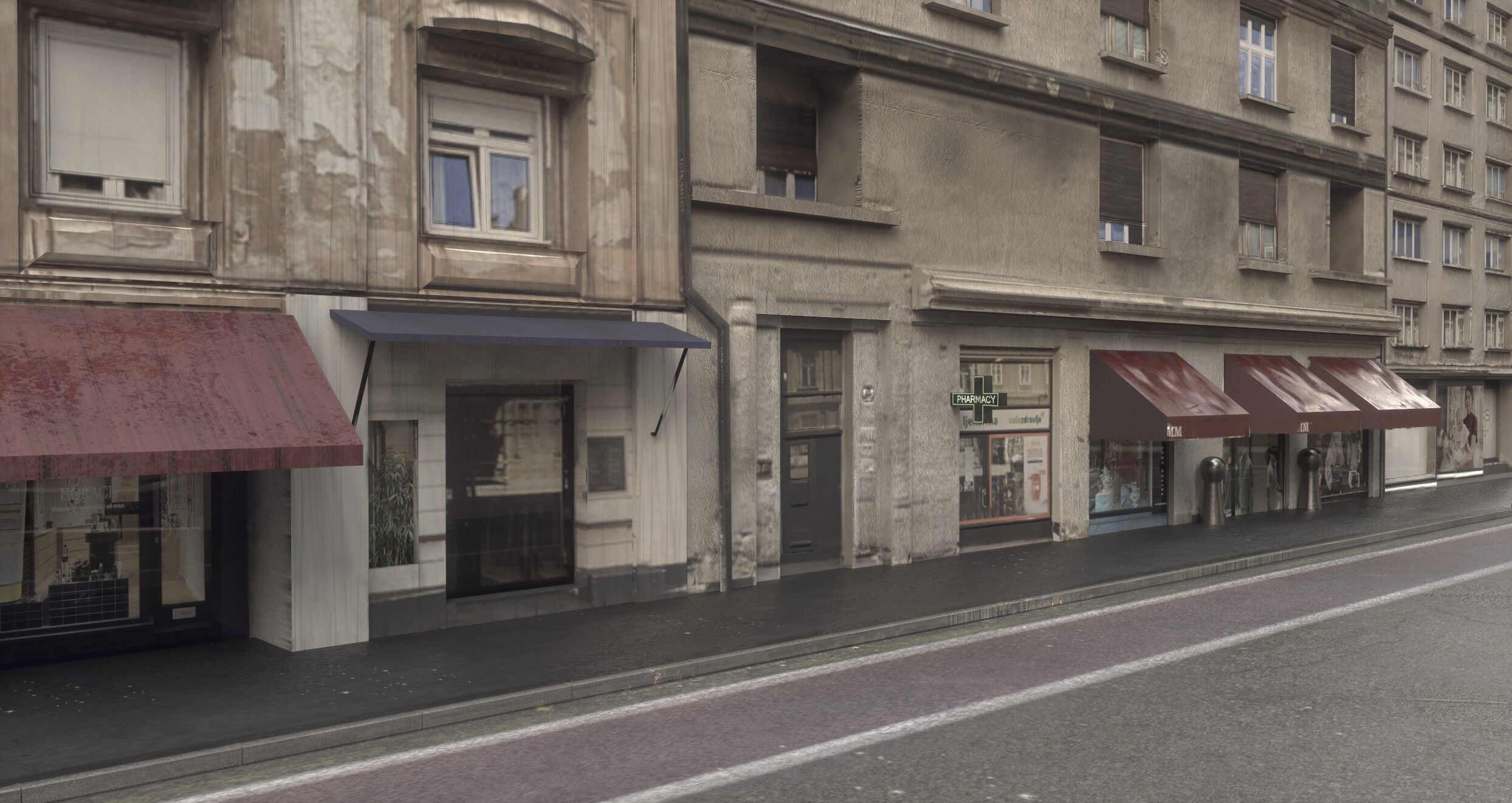 Realiistic Street Scene Low-poly 3D model_8