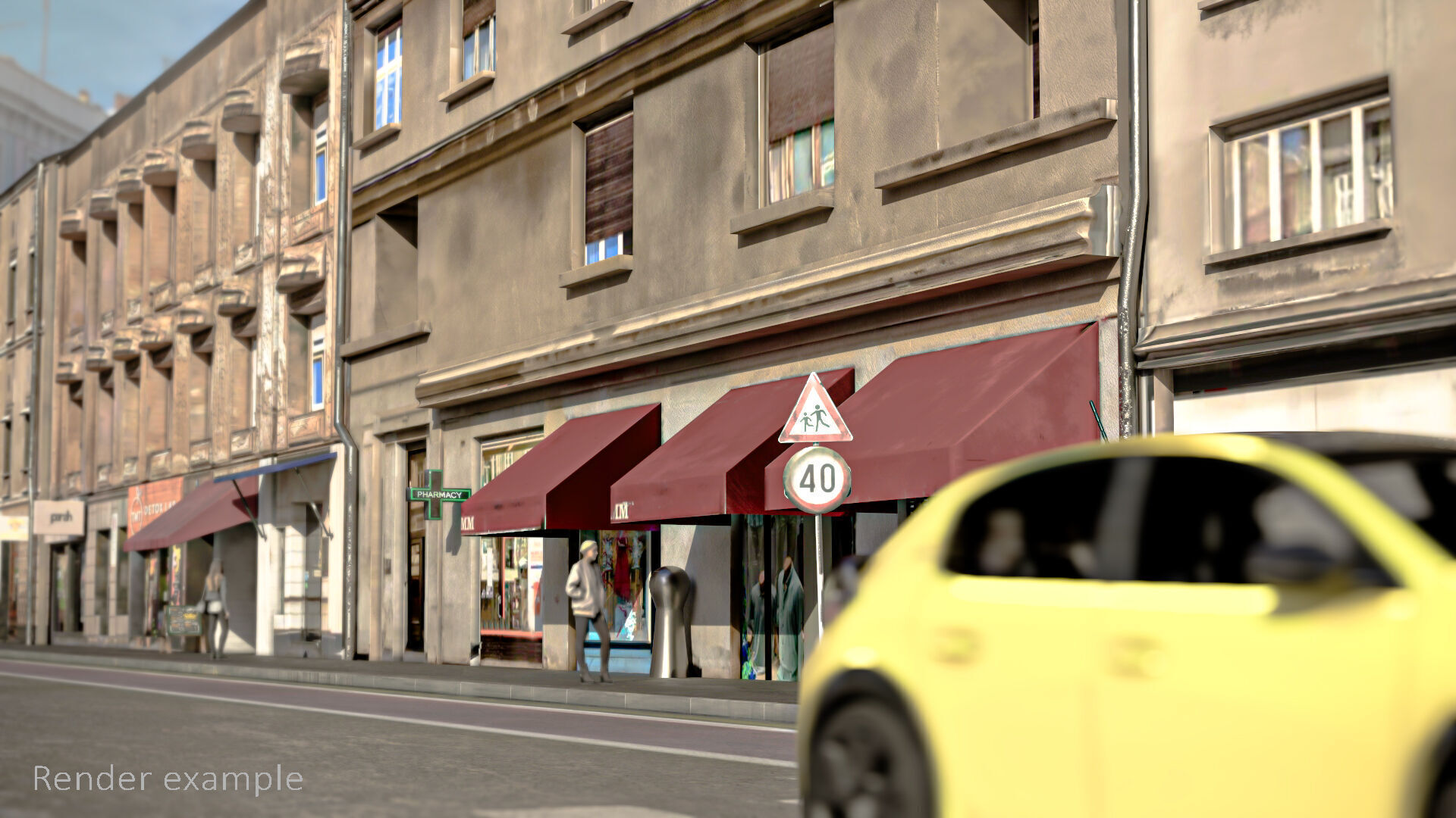 Realiistic Street Scene Low-poly 3D model_12